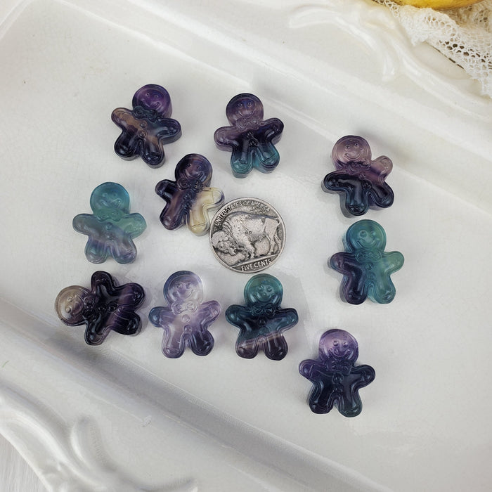 Fluorite Gingerbread Man Carvings