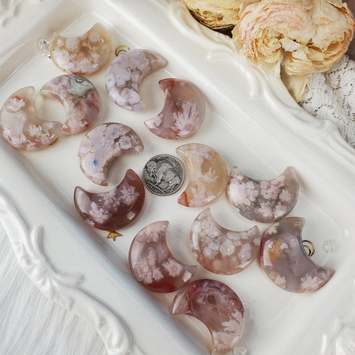 Flower Agate Moons