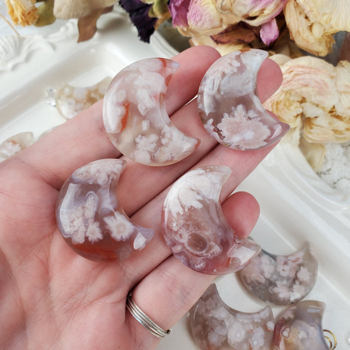 Flower Agate Moons