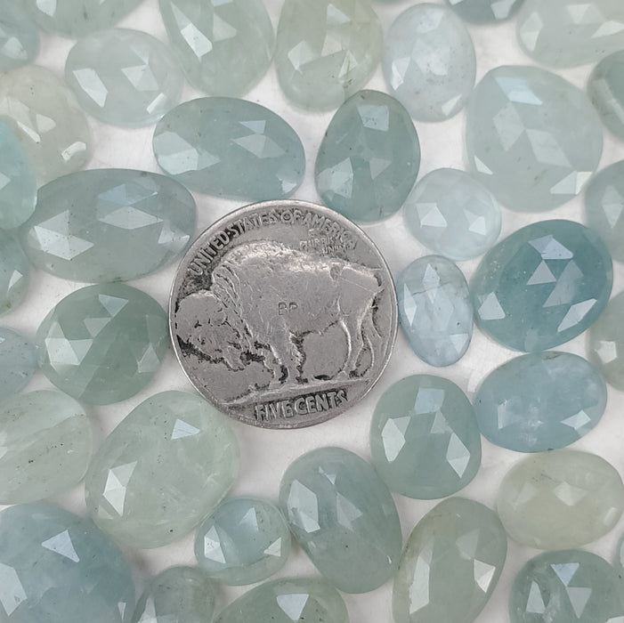 Aquamarine Rose Cut Cabochons