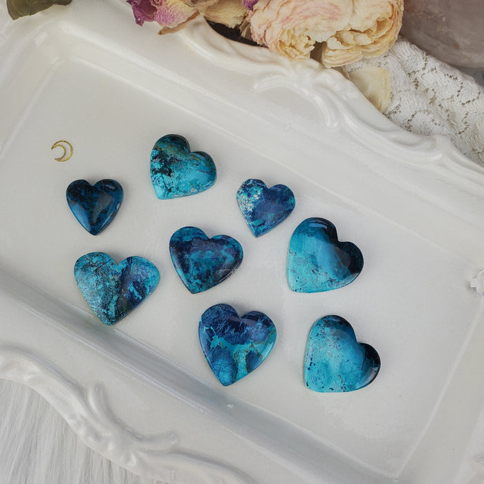 Shattuckite Heart Cabochons