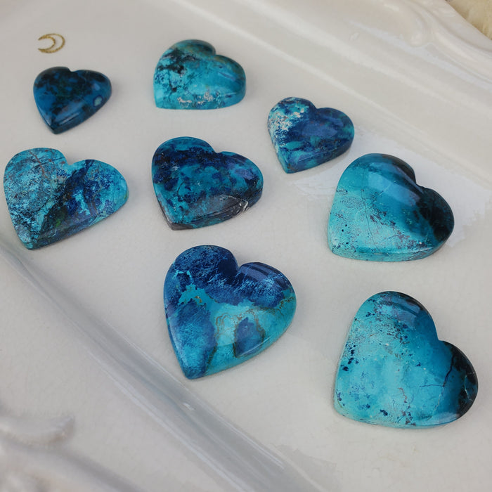 Shattuckite Heart Cabochons