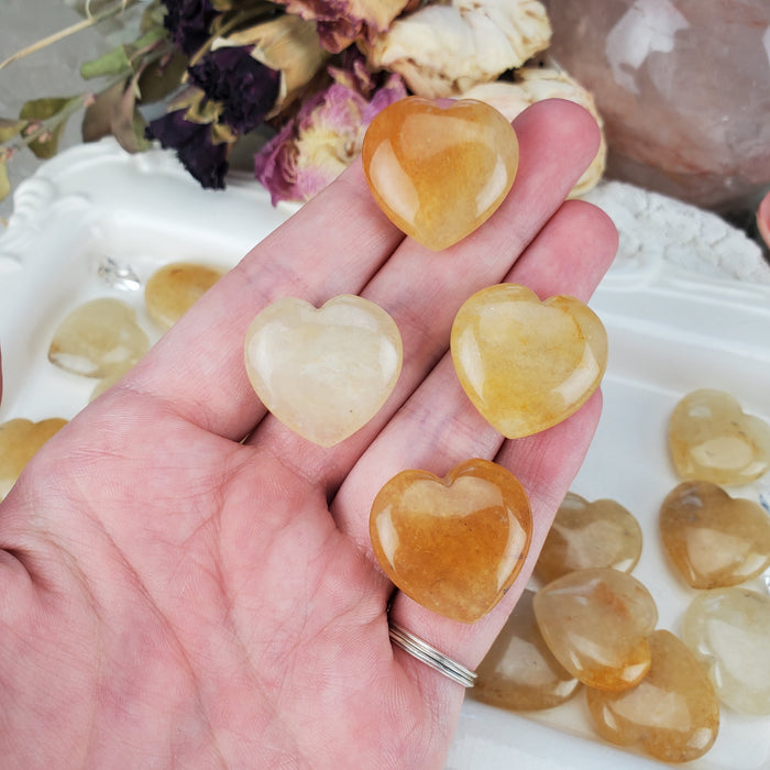 Yellow Aventurine Hearts, 1''