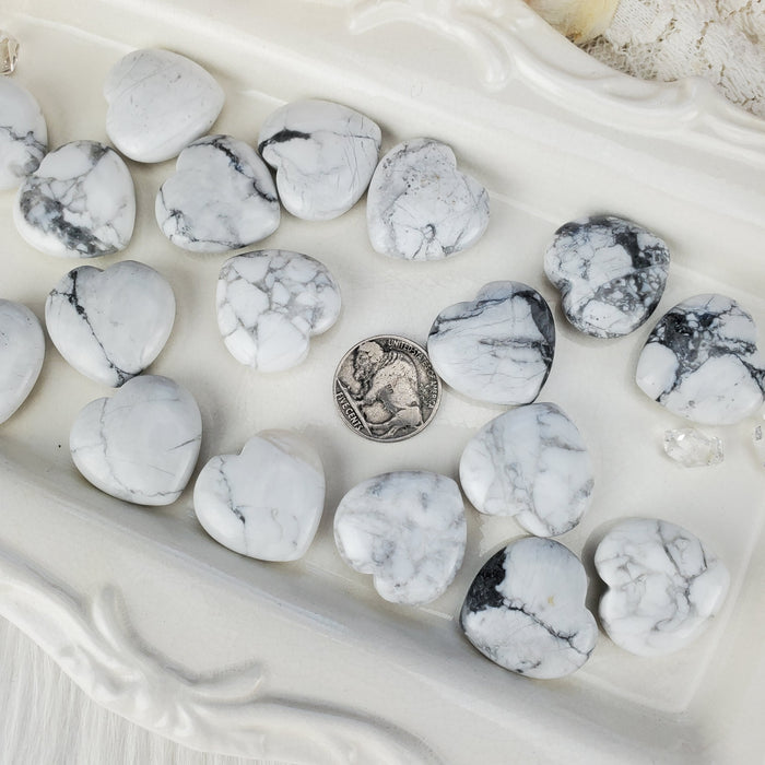 Howlite Hearts, 1''