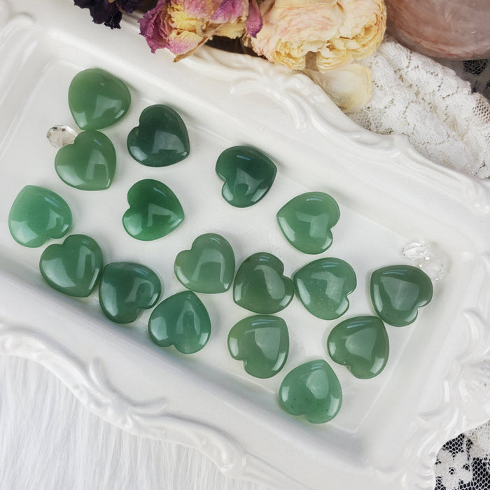 Green Aventurine Hearts, 1''