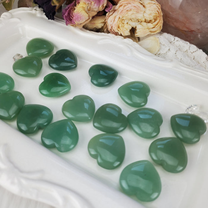 Green Aventurine Hearts, 1''