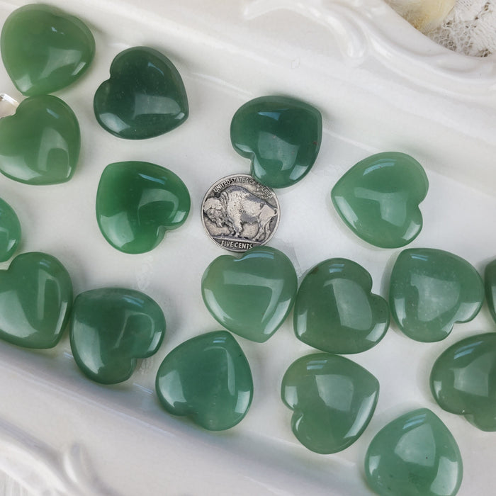 Green Aventurine Hearts, 1''