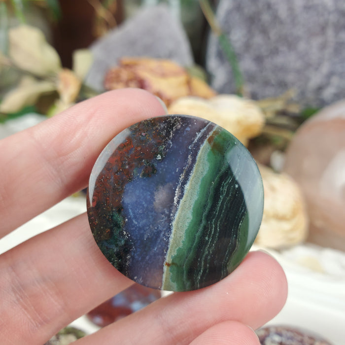 Moss Agate Round Cabochons