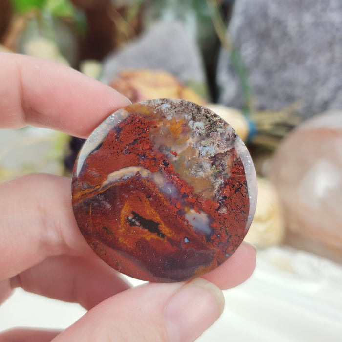 Moss Agate Round Cabochons