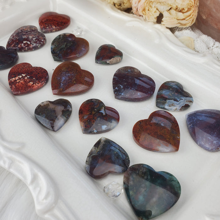 Moss Agate Hearts