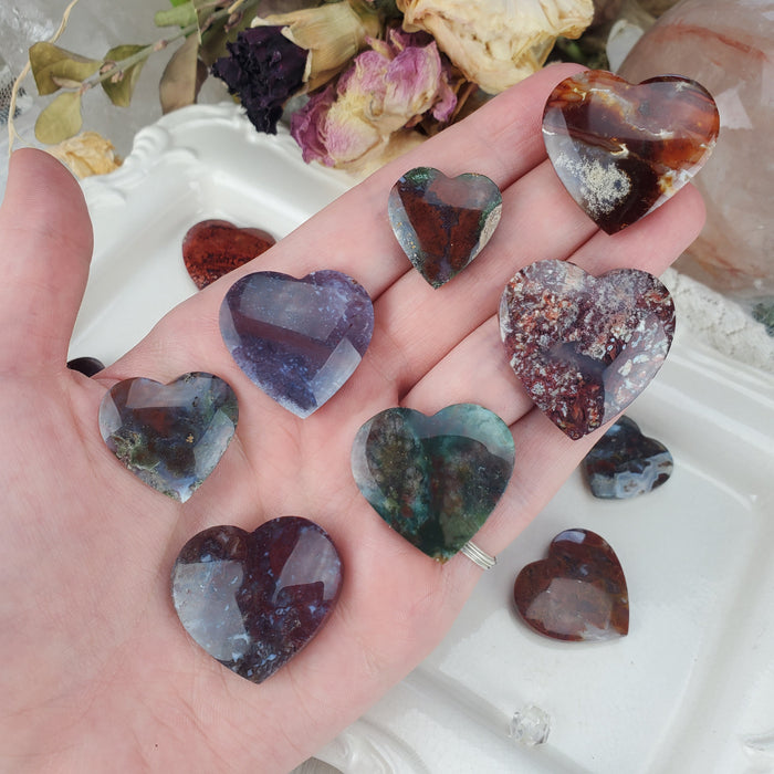 Moss Agate Hearts