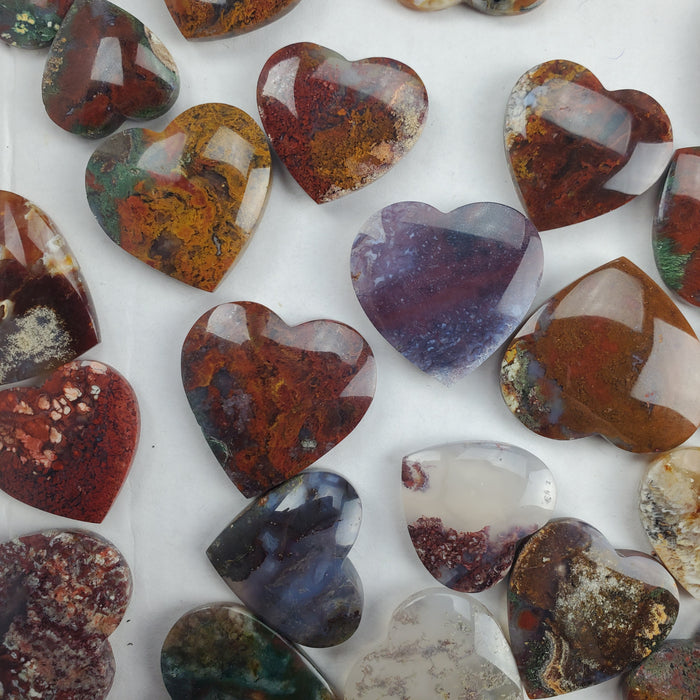 Moss Agate Hearts