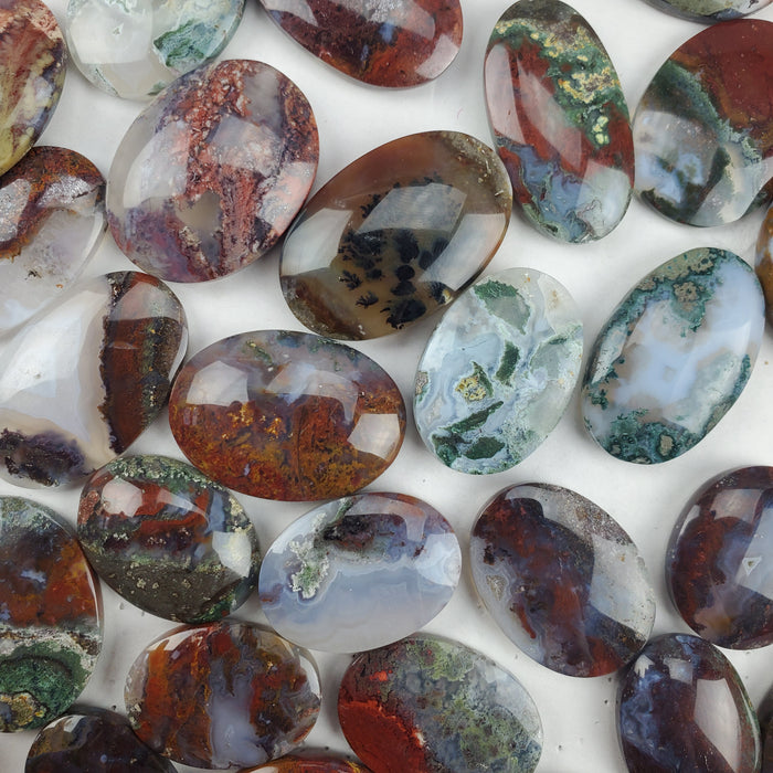 Moss Agate Oval Cabochons