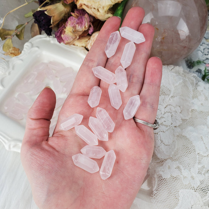 Rose Quartz Double Terminated Points, 7/8''