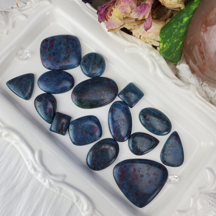 Ruby in Kyanite Cabochons