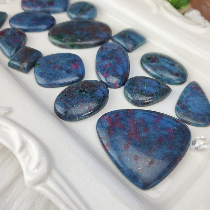 Ruby in Kyanite Cabochons