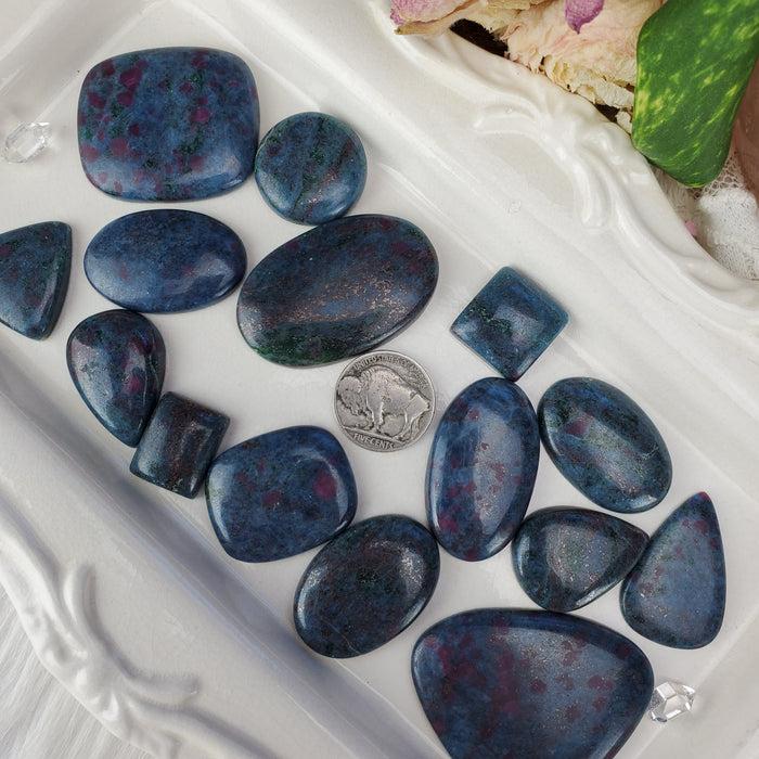 Ruby in Kyanite Cabochons