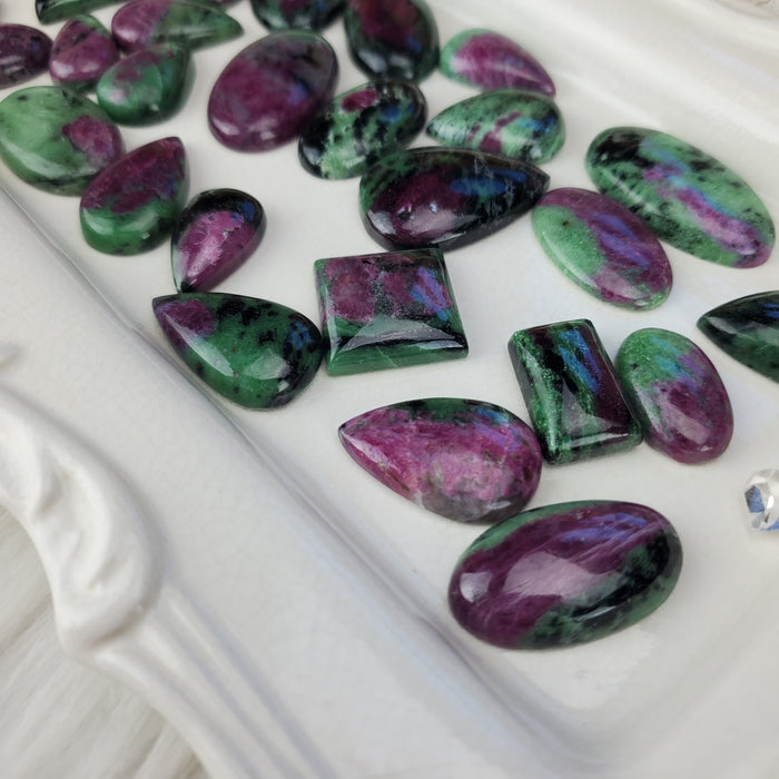 Ruby in Zoisite Cabochons