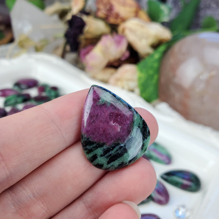 Ruby in Zoisite Cabochons