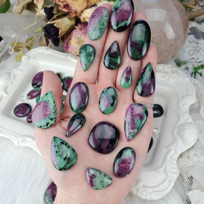 Ruby in Zoisite Cabochons