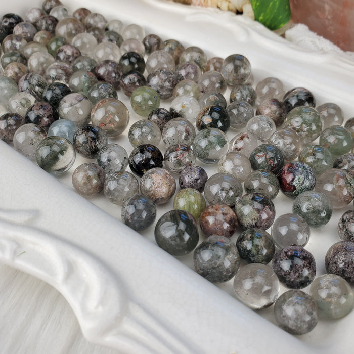 Lodolite Quartz Spheres