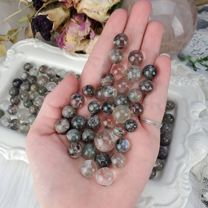 Lodolite Quartz Spheres