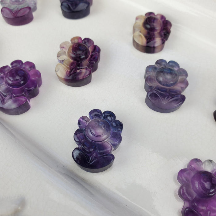 Fluorite Sunflower Cabochons