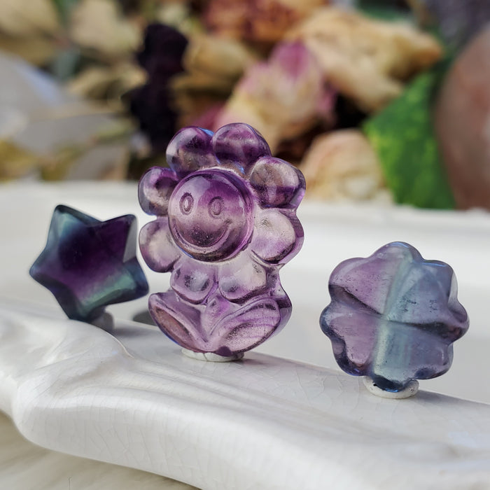 Fluorite Sunflower Cabochons