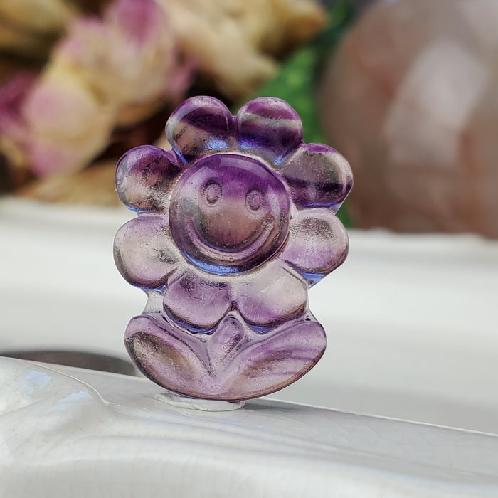 Fluorite Sunflower Cabochons