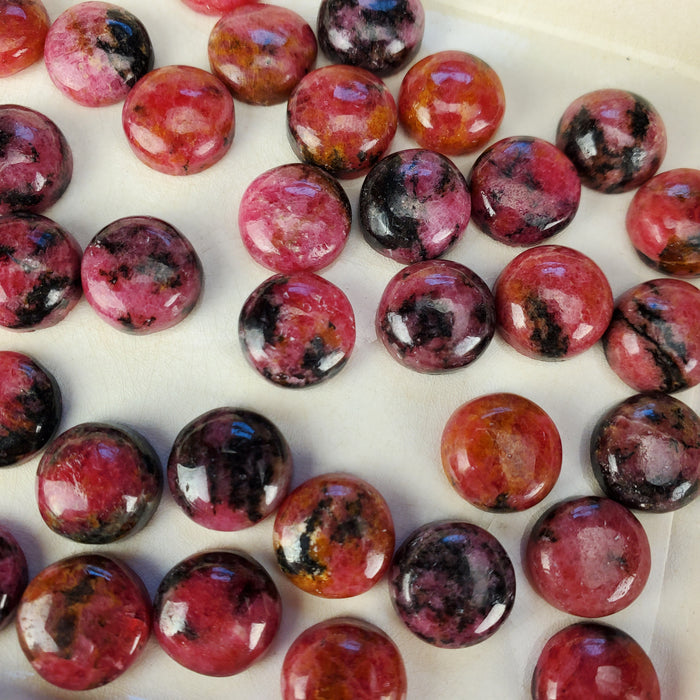 Rhodonite Round Cabochons, 12mm