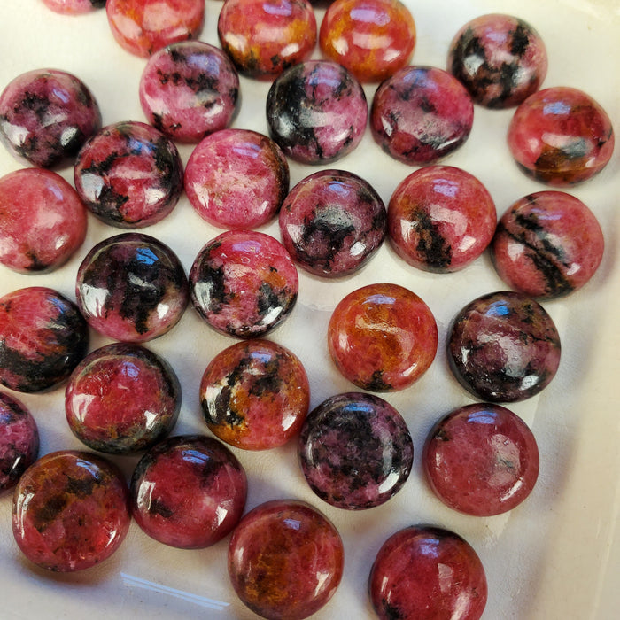 Rhodonite Round Cabochons, 12mm