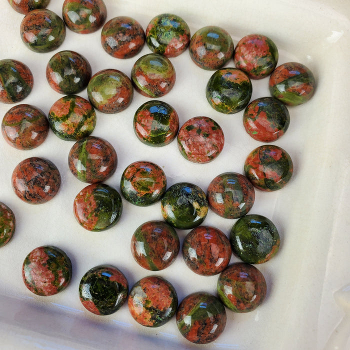 Unakite Round Cabochons, 12mm