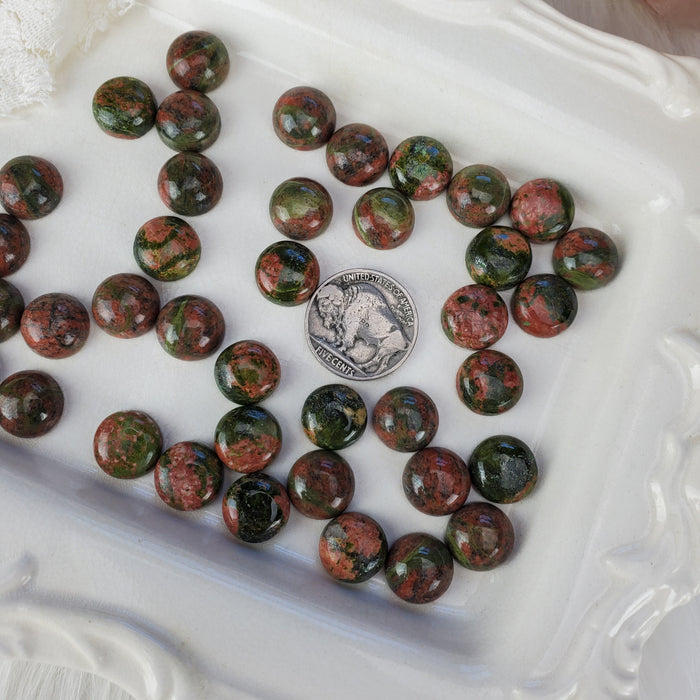 Unakite Round Cabochons, 12mm