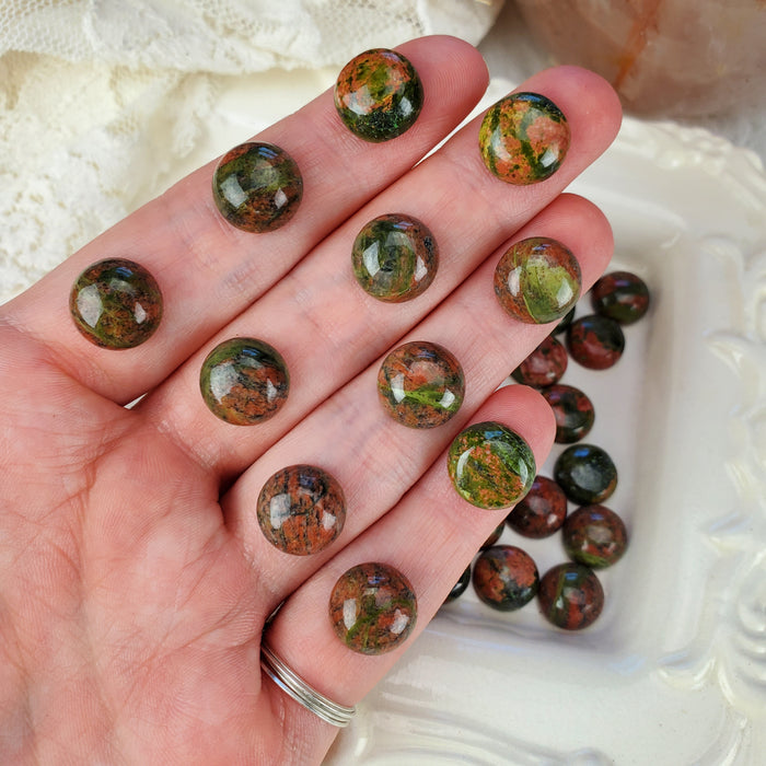 Unakite Round Cabochons, 12mm