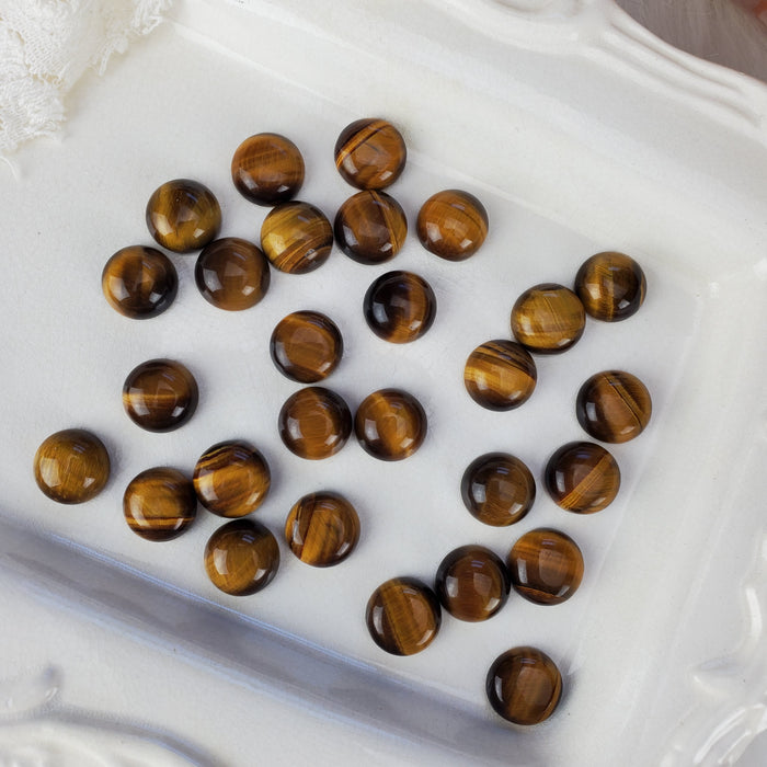 Tigers Eye Round Cabochons, 12mm