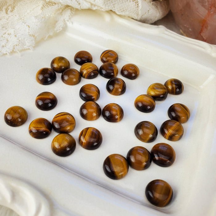 Tigers Eye Round Cabochons, 12mm