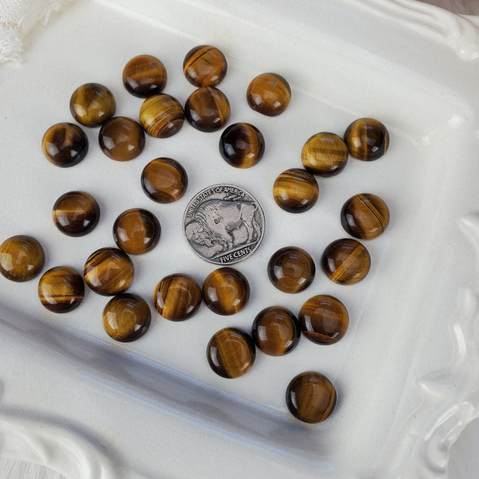 Tigers Eye Round Cabochons, 12mm