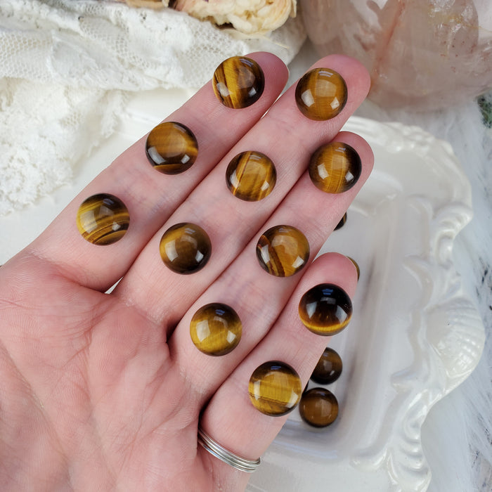 Tigers Eye Round Cabochons, 12mm