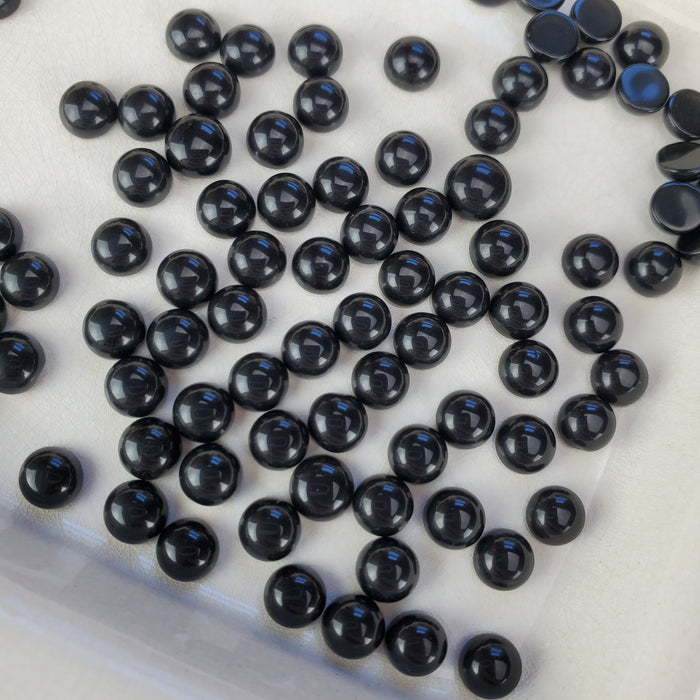 Obsidian Round Cabochons, 6mm