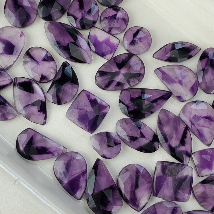 Trapiche Amethyst Rose Cut Cabochons