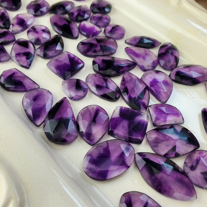 Trapiche Amethyst Rose Cut Cabochons