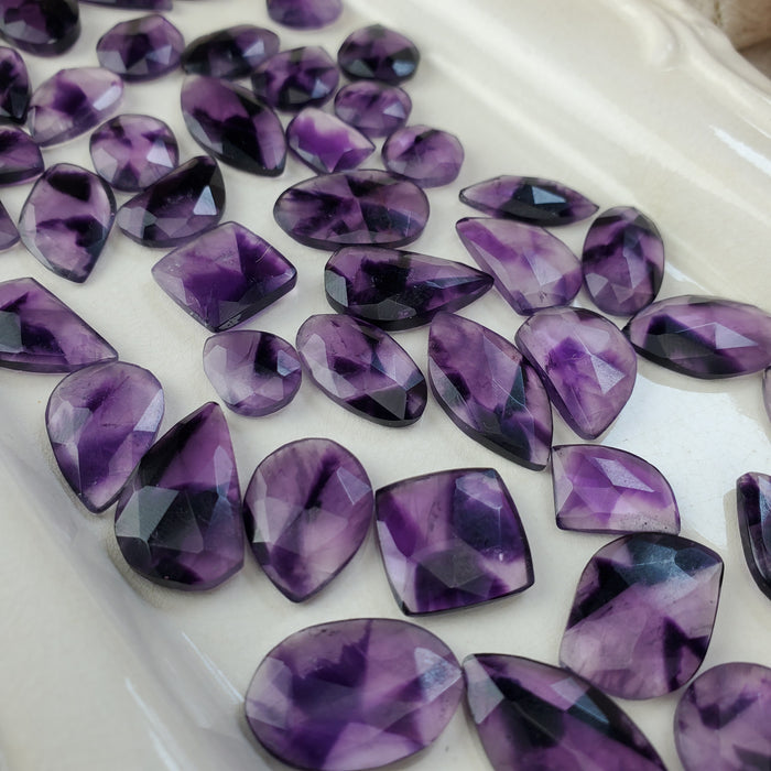 Trapiche Amethyst Rose Cut Cabochons