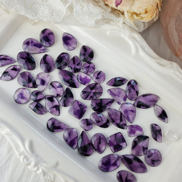 Trapiche Amethyst Rose Cut Cabochons