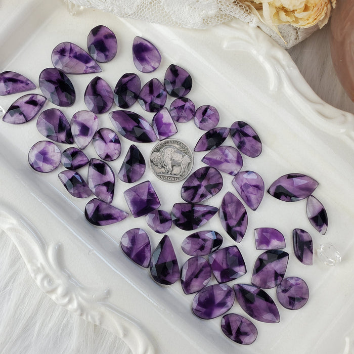 Trapiche Amethyst Rose Cut Cabochons