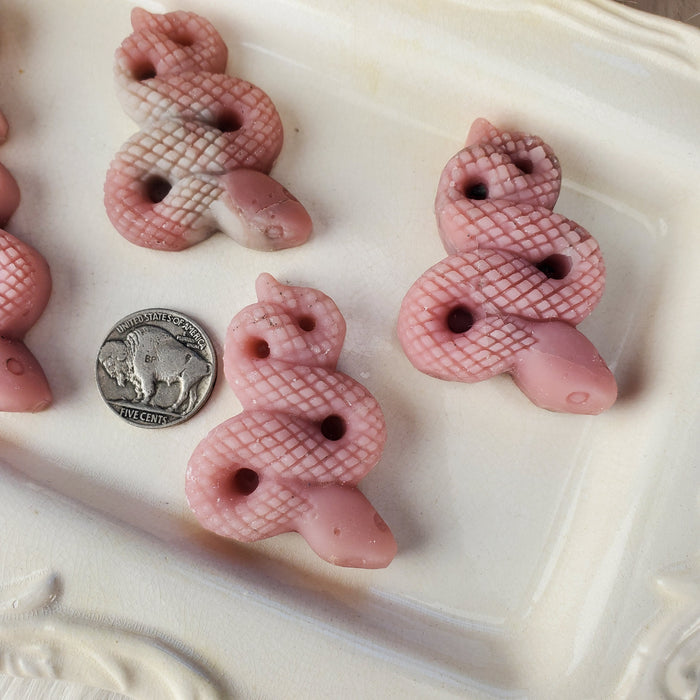 Pink Soapstone Snakes