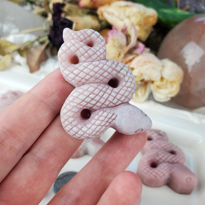 Pink Soapstone Snakes