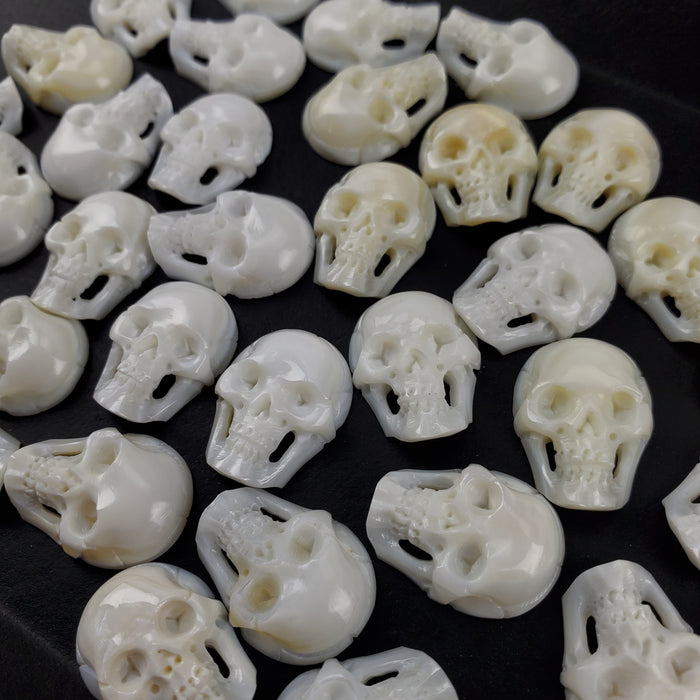 Mother of Pearl Skull Carving Cabochon