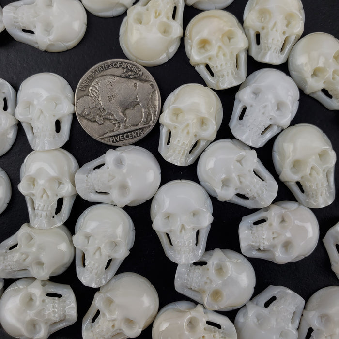 Mother of Pearl Skull Carving Cabochon