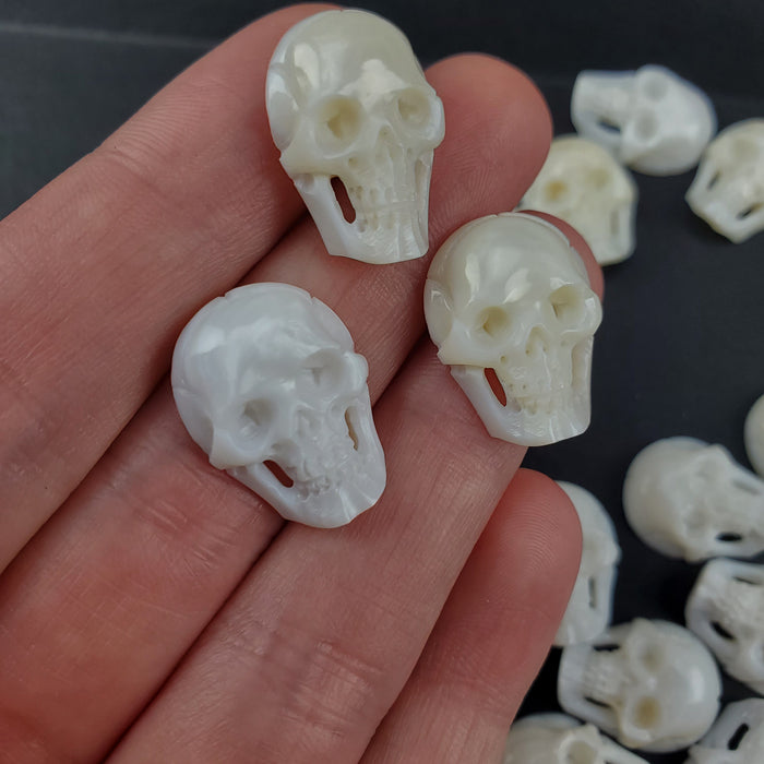 Mother of Pearl Skull Carving Cabochon