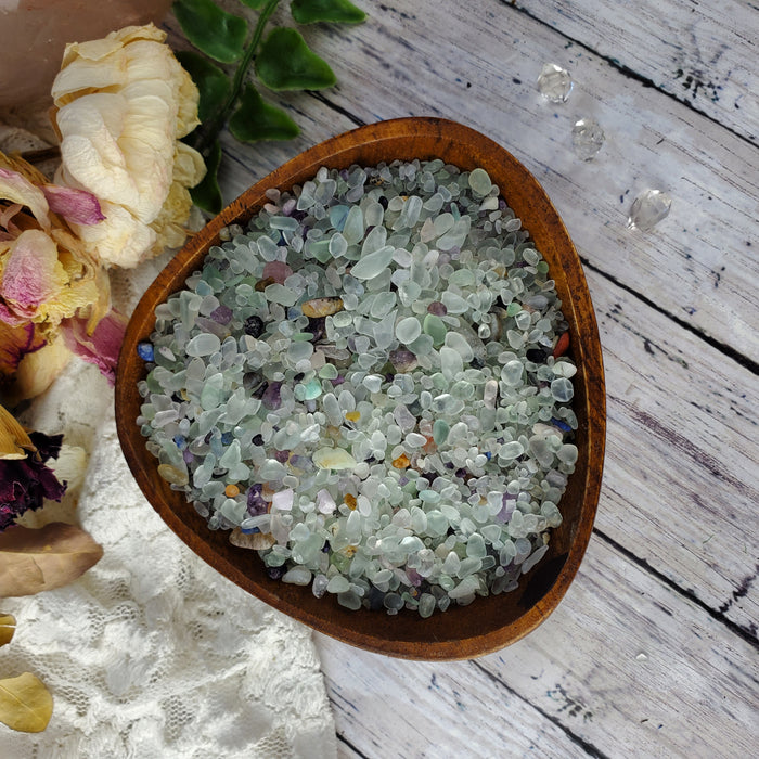 Green Fluorite Chips, 50 gram bags